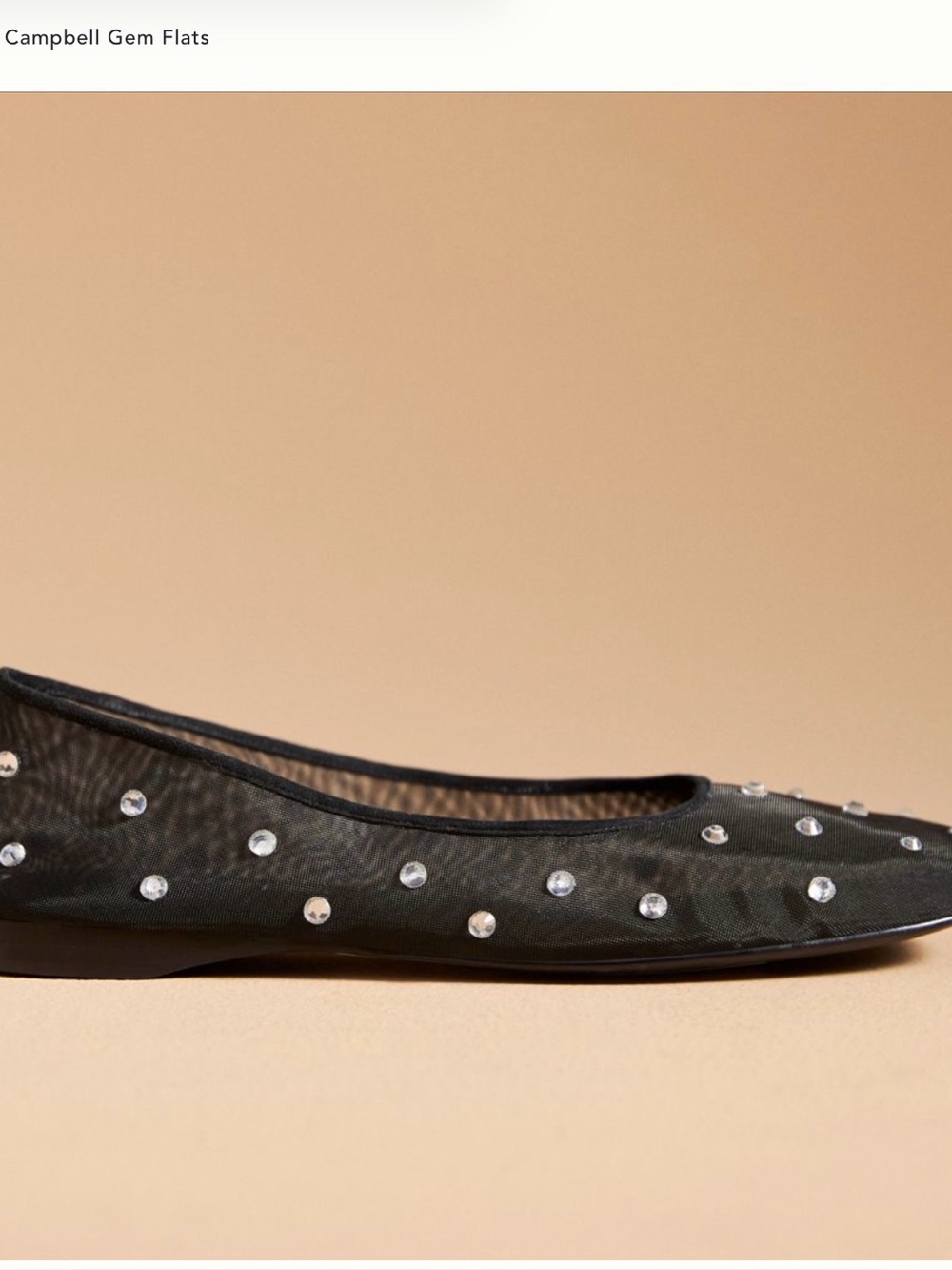 Jeffrey Campbell Black Gem-Studded Ballet Flats